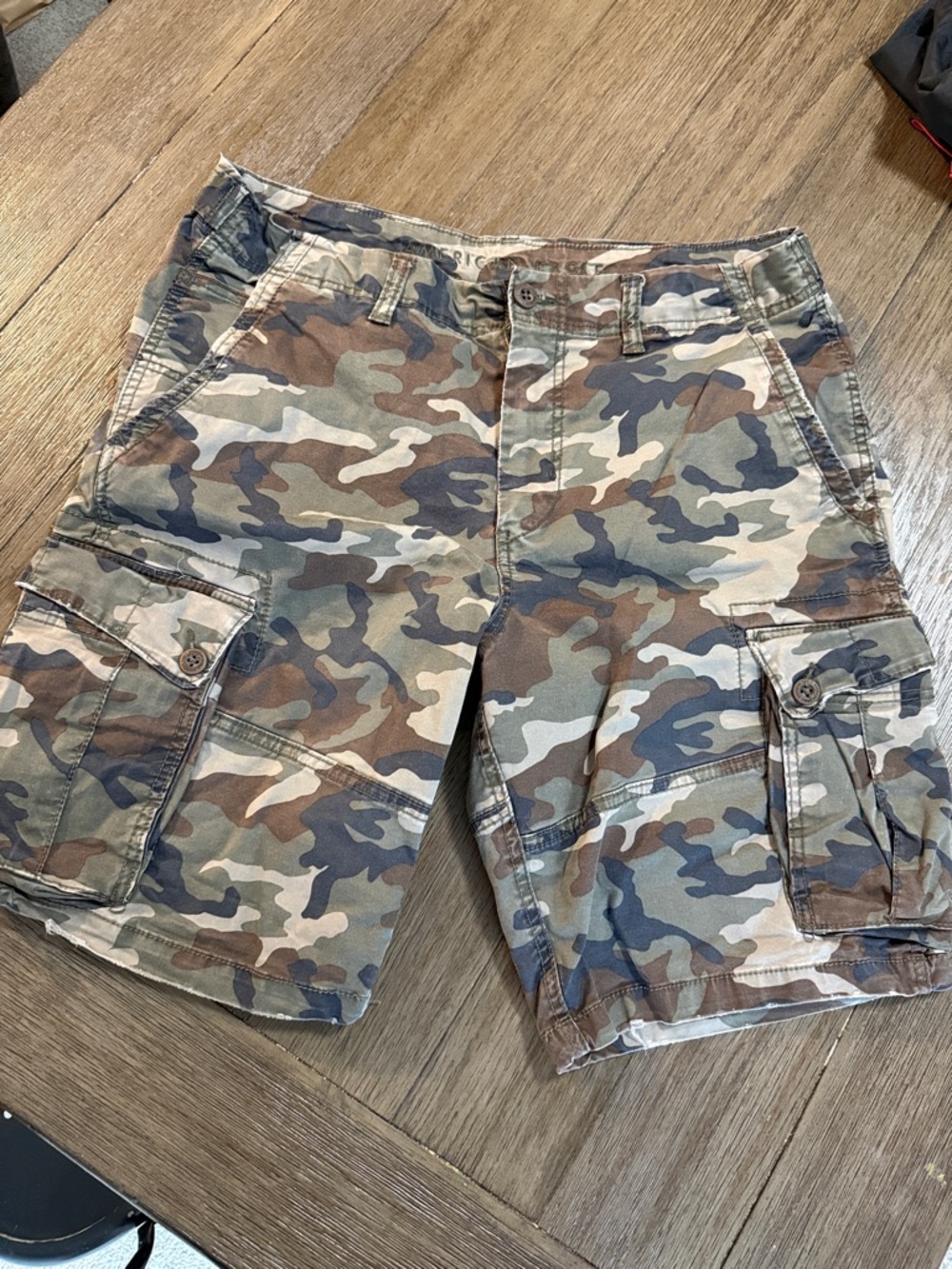 American Eagle Outfitters Camo Cargo Shorts - Green, Brown, Tan, Cream